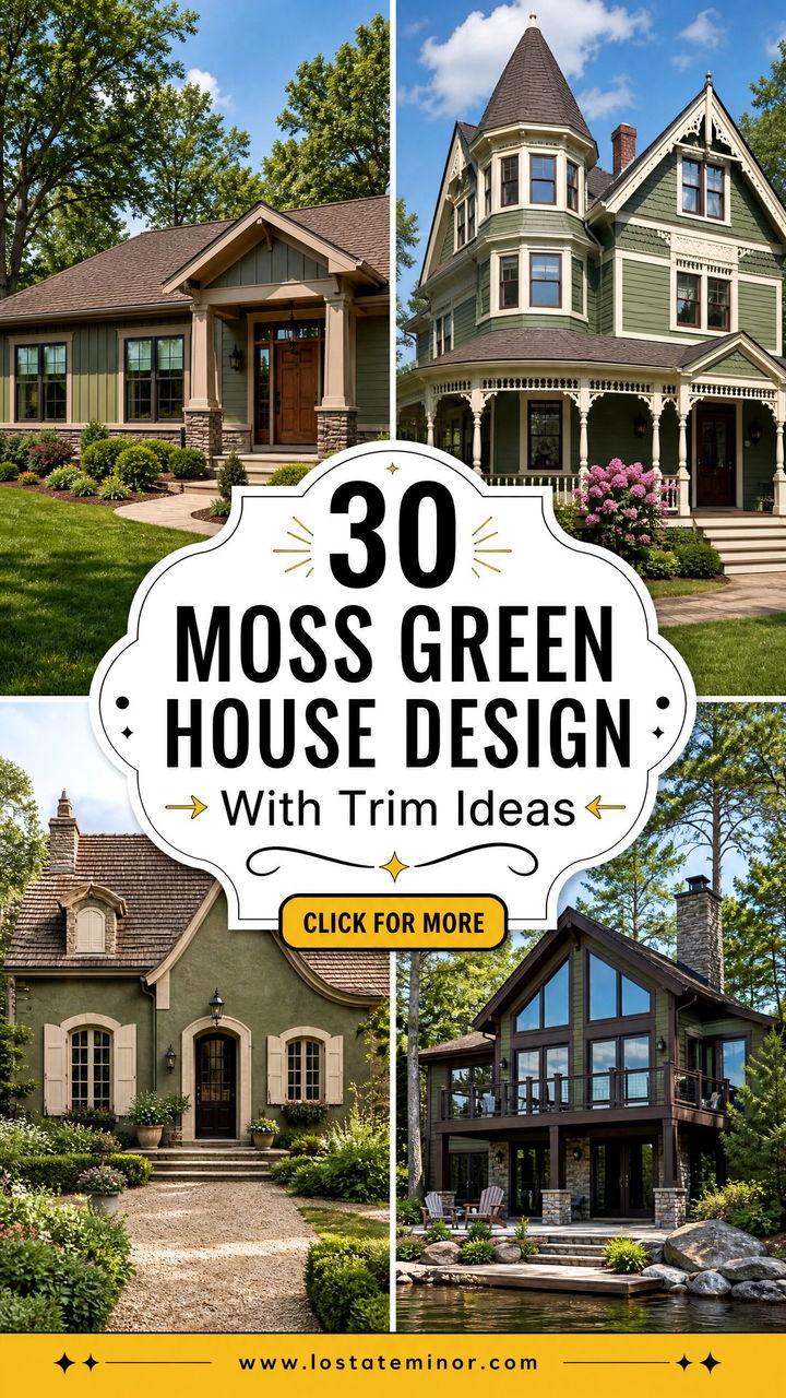 30 Moss Green House Design With Trim Ideas for Polished Style - 30 Moss Green House Design With Trim Ideas for Polished Style