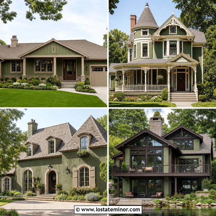 30 Moss Green House Design With Trim Ideas for Polished Style