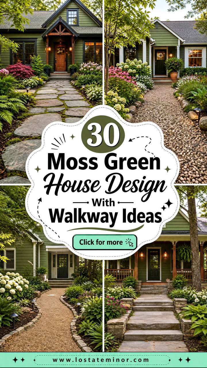 30 Moss Green House Design With Walkway Ideas for a Warm Welcome - 30 Moss Green House Design With Walkway Ideas for a Warm Welcome