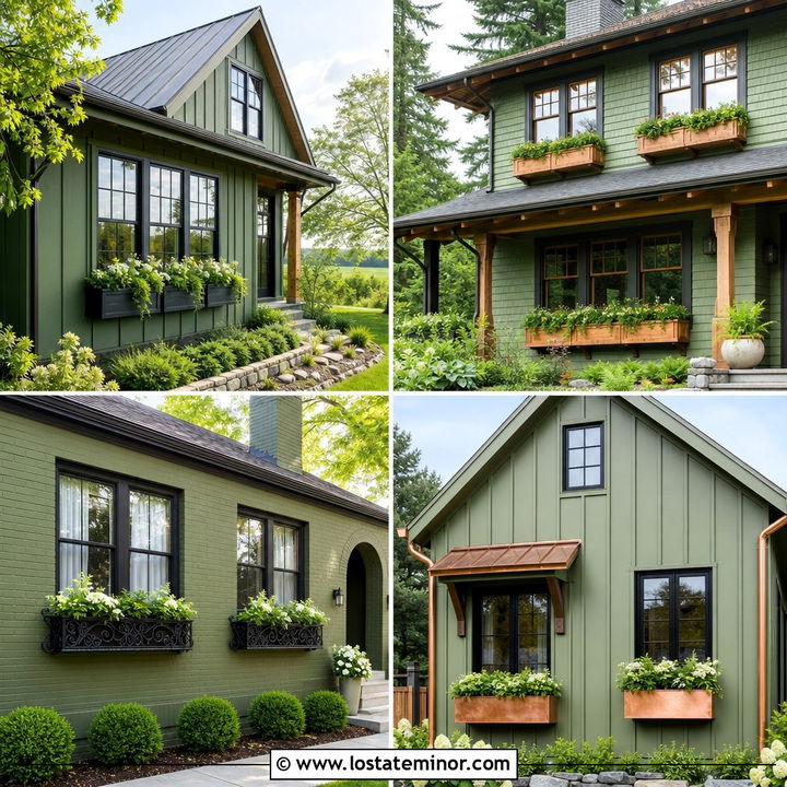 30 Moss Green House Design With Window Boxes Ideas You’ll Love