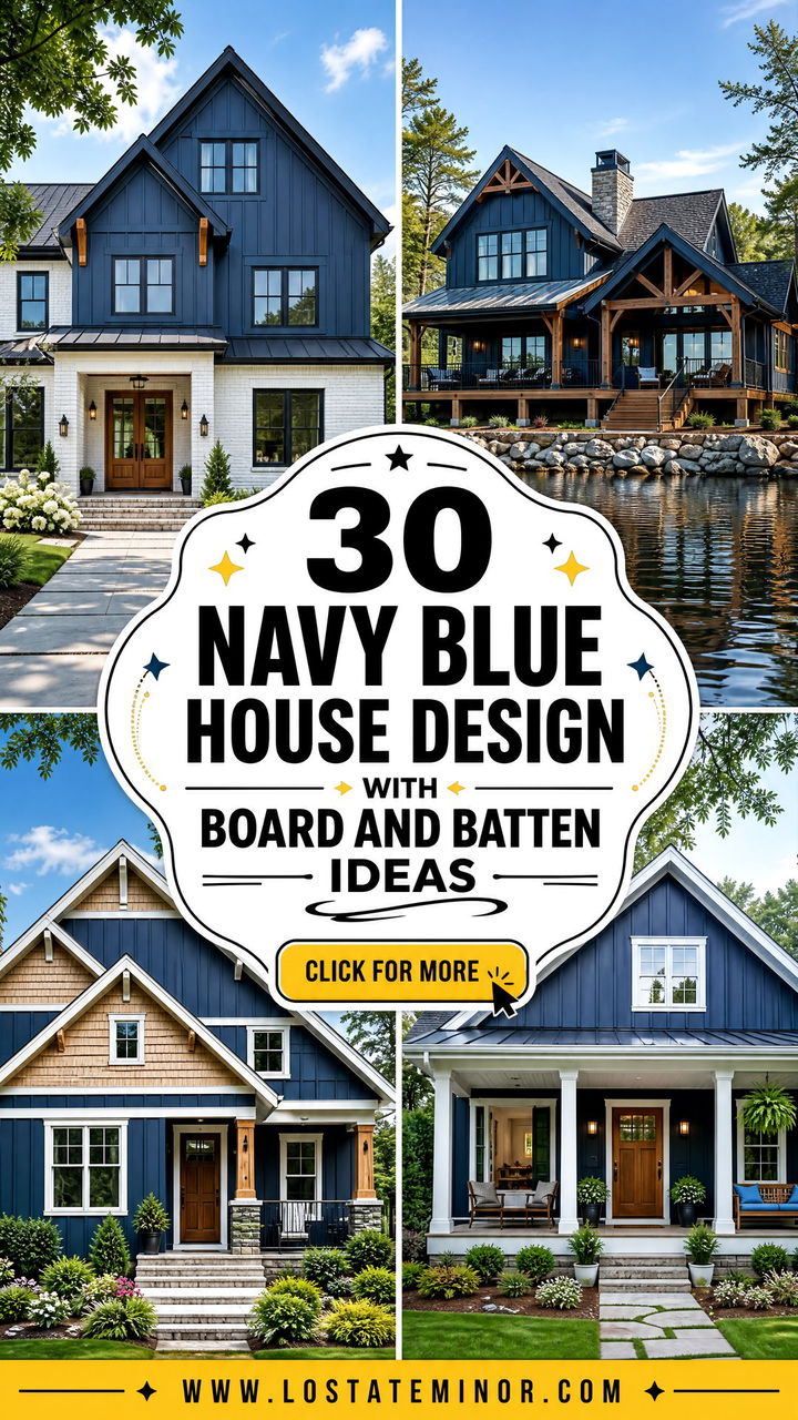 30 Navy Blue House Design With Board and Batten Ideas That Wow - 30 Navy Blue House Design With Board and Batten Ideas That Wow