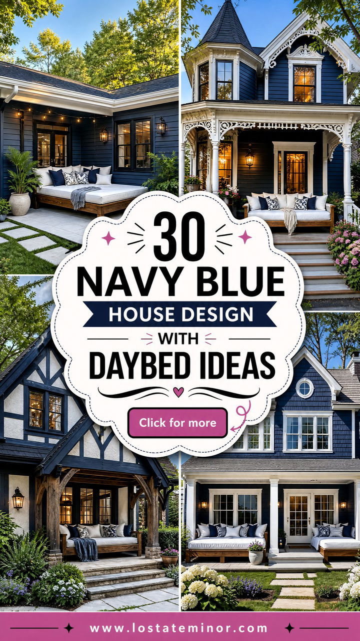 30 Navy Blue House Design With Daybed Ideas for Cozy Living - 30 Navy Blue House Design With Daybed Ideas for Cozy Living