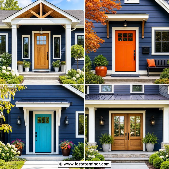 30 Navy Blue House Design With Front Door Ideas for Instant Charm