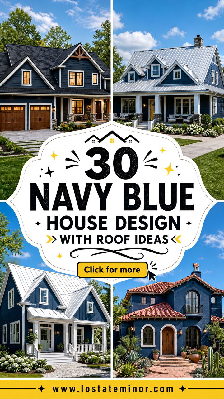 30 Navy Blue House Design With Roof Ideas for Striking Exteriors - 30 Navy Blue House Design With Roof Ideas for Striking Exteriors