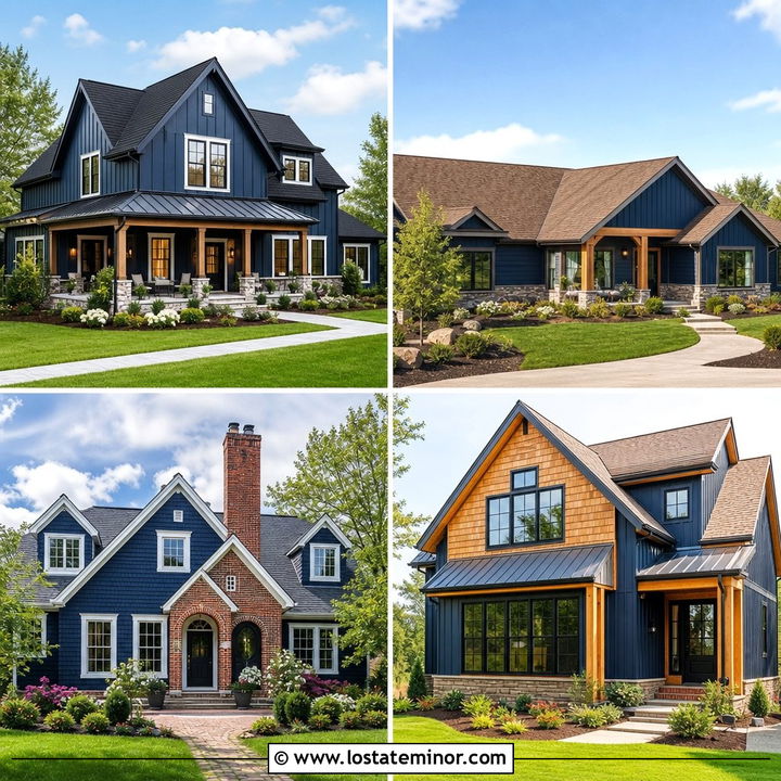 30 Navy Blue House Design With Shingles Ideas for Timeless Style