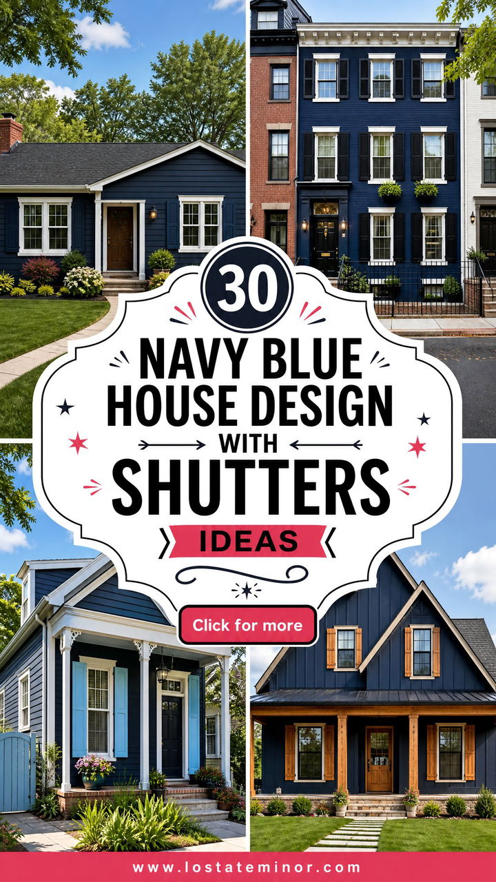 30 Navy Blue House Design With Shutters Ideas for Instant Charm - 30 Navy Blue House Design With Shutters Ideas for Instant Charm