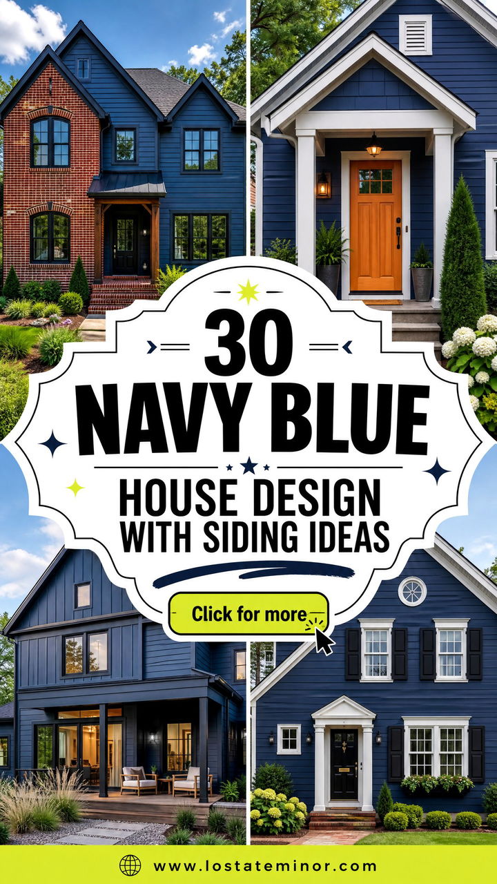 30 Navy Blue House Design With Siding Ideas for Fresh Curb Appeal - 30 Navy Blue House Design With Siding Ideas for Fresh Curb Appeal