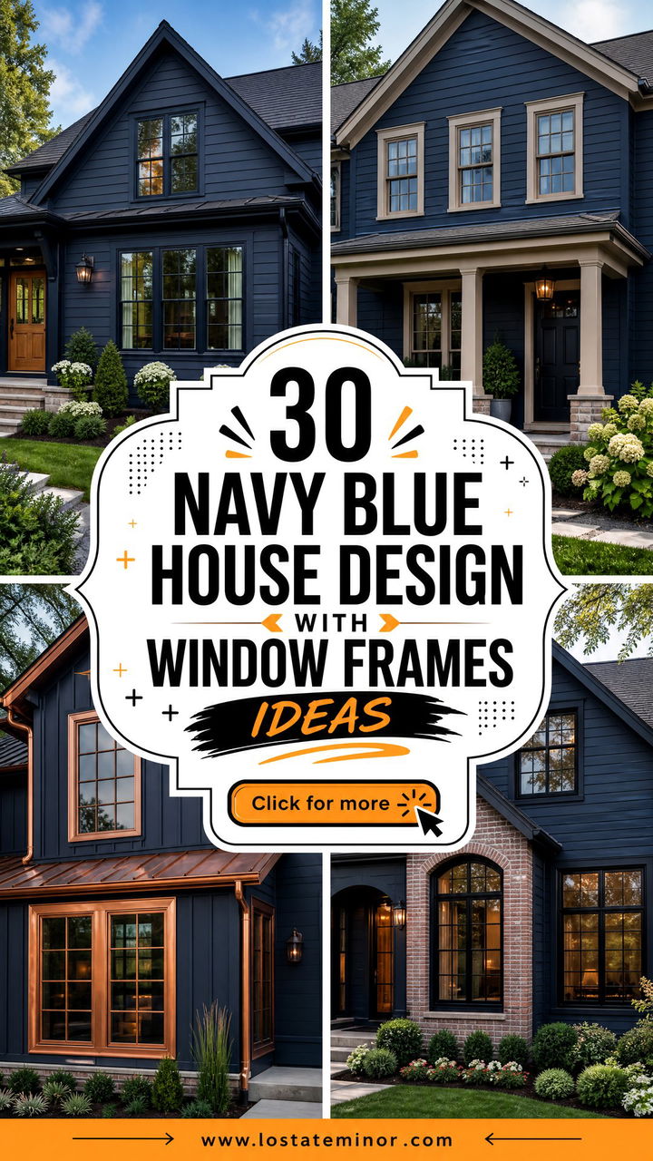 30 Navy Blue House Design With Window Frames Ideas Bold Style - 30 Navy Blue House Design With Window Frames Ideas: Bold Style