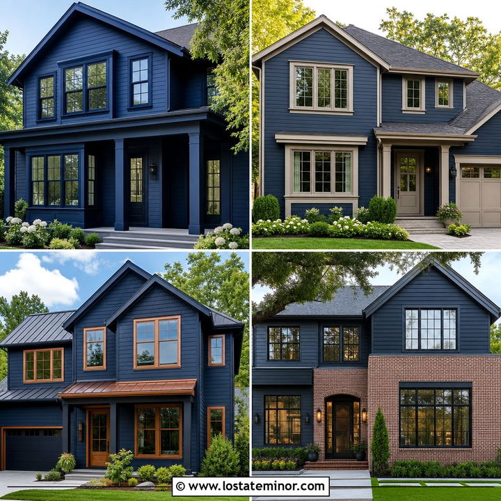 30 Navy Blue House Design With Window Frames Ideas: Bold Style