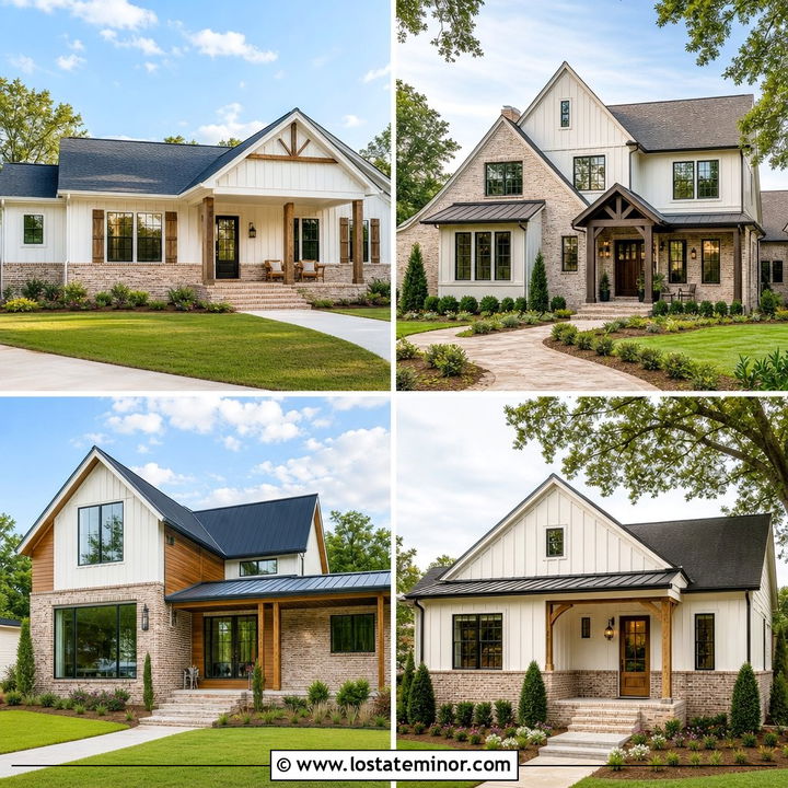 30 Off White House Design With Brick Accents Ideas: Timeless