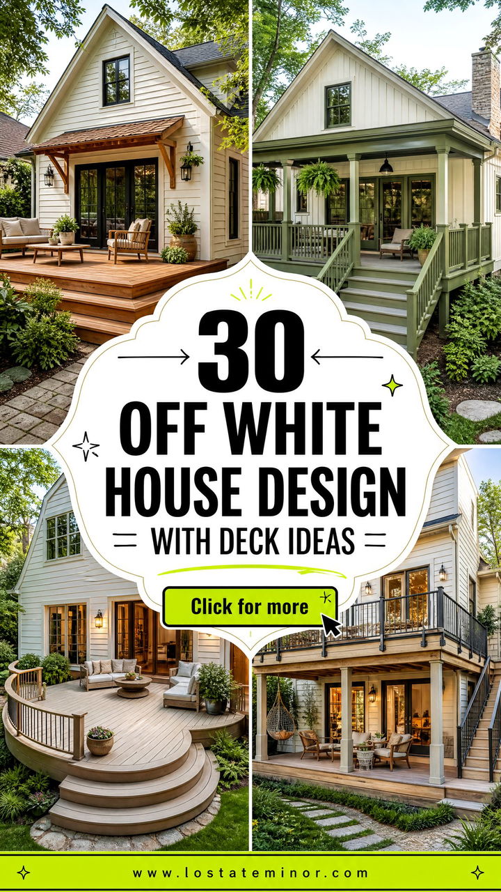 30 Off White House Design With Deck Ideas Outdoor Style - 30 Off White House Design With Deck Ideas: Outdoor Style