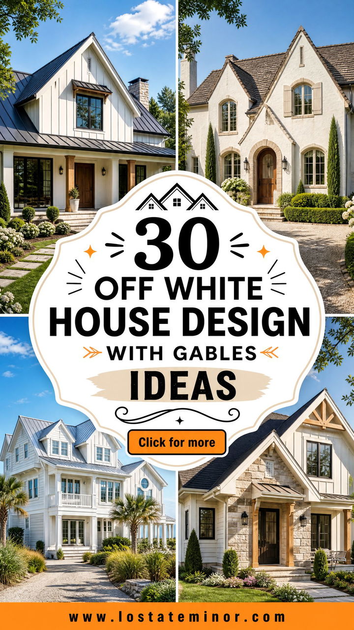 30 Off White House Design With Gables Ideas for Curb Appeal - 30 Off White House Design With Gables Ideas for Curb Appeal