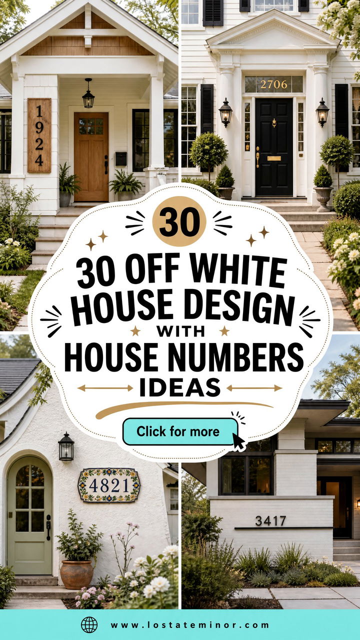 30 Off White House Design With House Numbers Ideas Youll Love - 30 Off White House Design With House Numbers Ideas You’ll Love