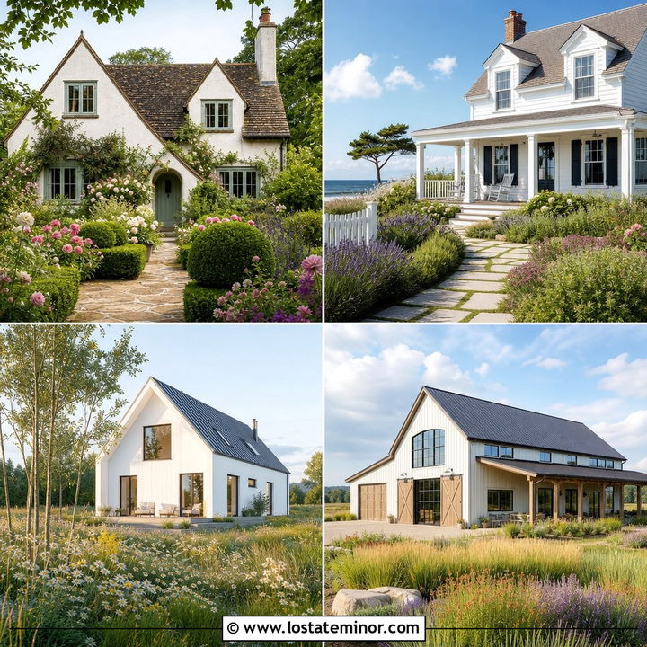 30 Off White House Design With Landscaping Ideas to Inspire