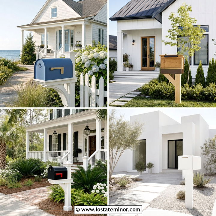30 Off White House Design With Mailbox Ideas for Curb Appeal
