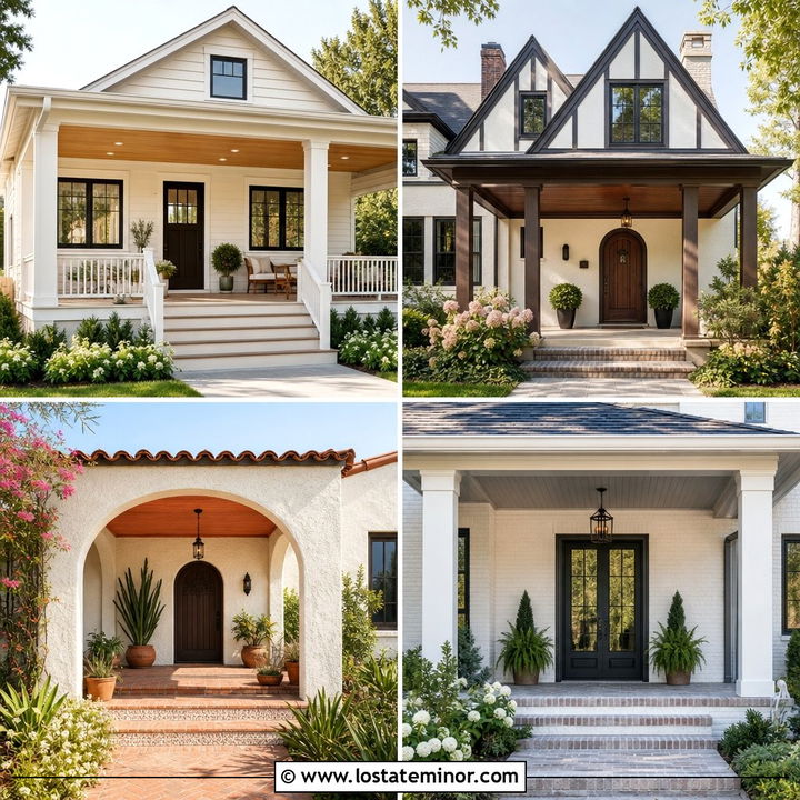 30 Off White House Design With Porch Ceiling Ideas to Inspire