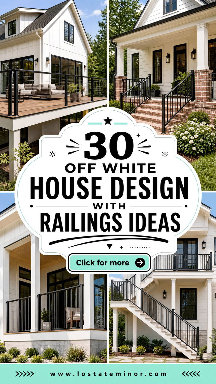 30 Off White House Design With Railings Ideas for Curb Appeal - 30 Off White House Design With Railings Ideas for Curb Appeal