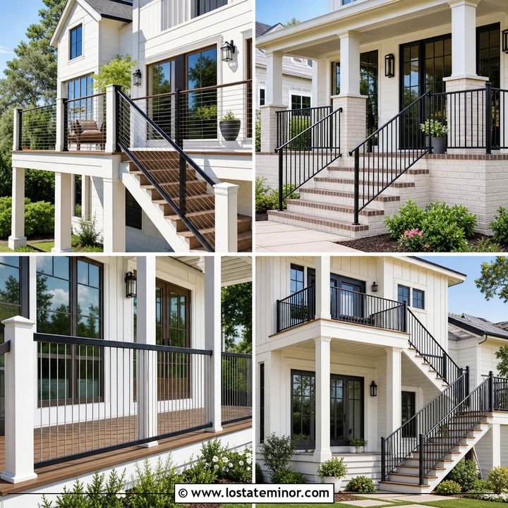 30 Off White House Design With Railings Ideas for Curb Appeal