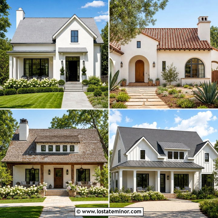 30 Off White House Design With Roof Ideas for Timeless Style