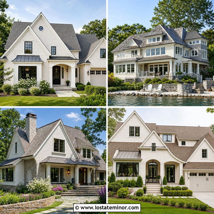 30 Off White House Design With Shingles Ideas for Classic Style
