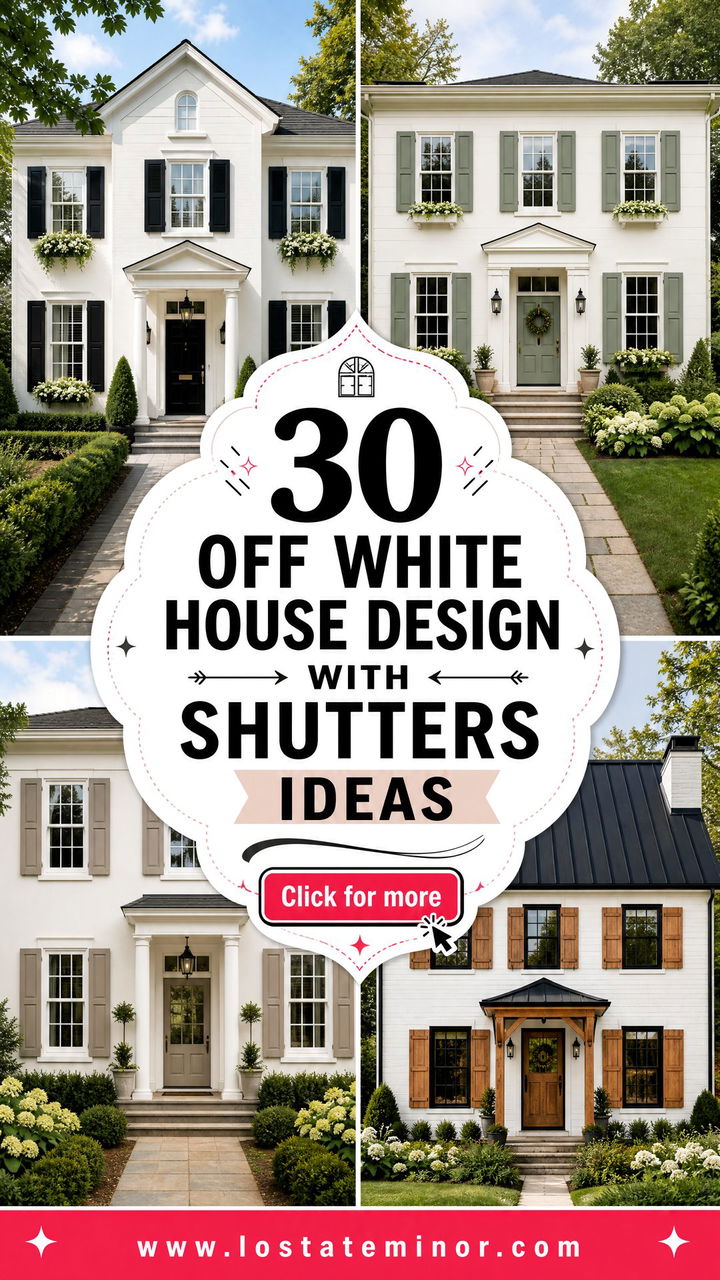 30 Off White House Design With Shutters Ideas for Curb Appeal - 30 Off White House Design With Shutters Ideas for Curb Appeal
