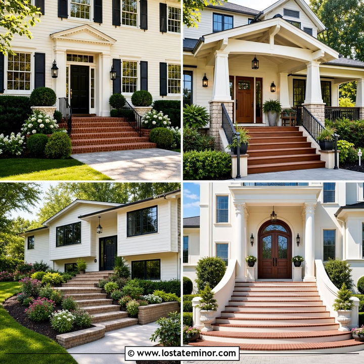 30 Off White House Design With Steps Ideas for a Warm Welcome