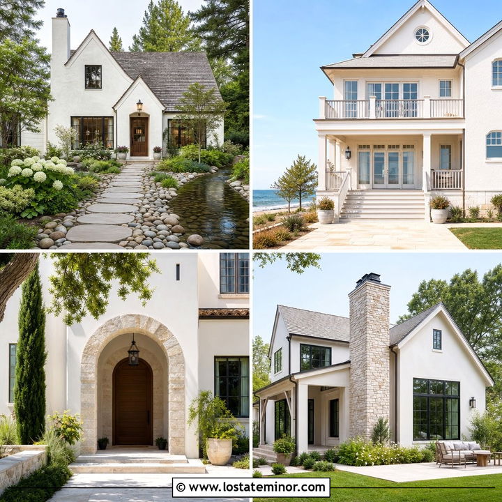 30 Off White House Design With Stone Accents Ideas to Inspire