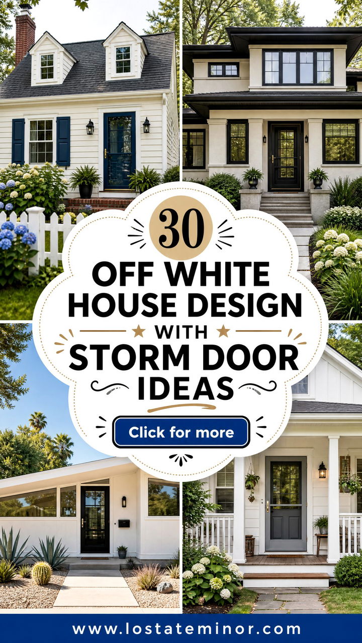 30 Off White House Design With Storm Door Ideas for Curb Appeal - 30 Off White House Design With Storm Door Ideas for Curb Appeal