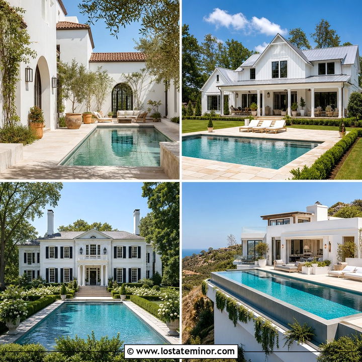 30 Off White House Design With Swimming Pool Ideas: Resort Style