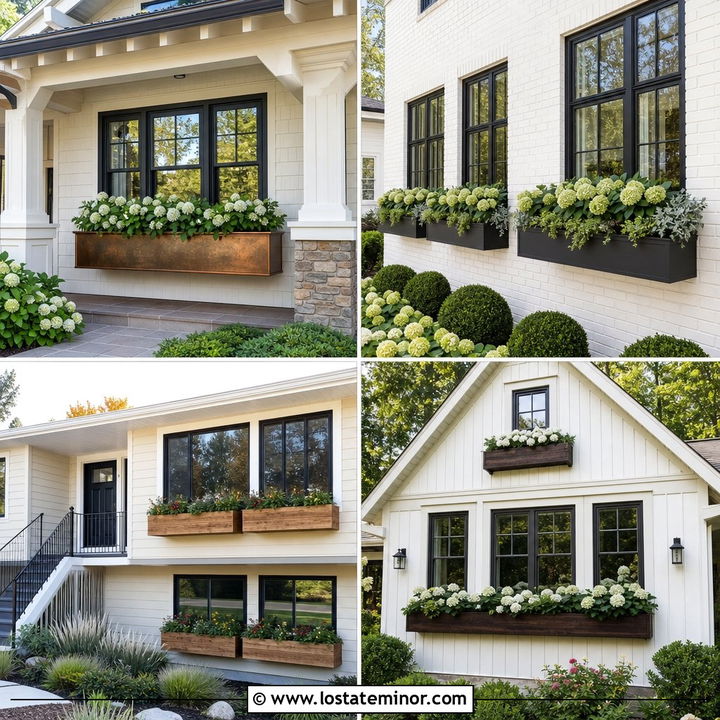 30 Off White House Design With Window Boxes Ideas: Cottage Charm