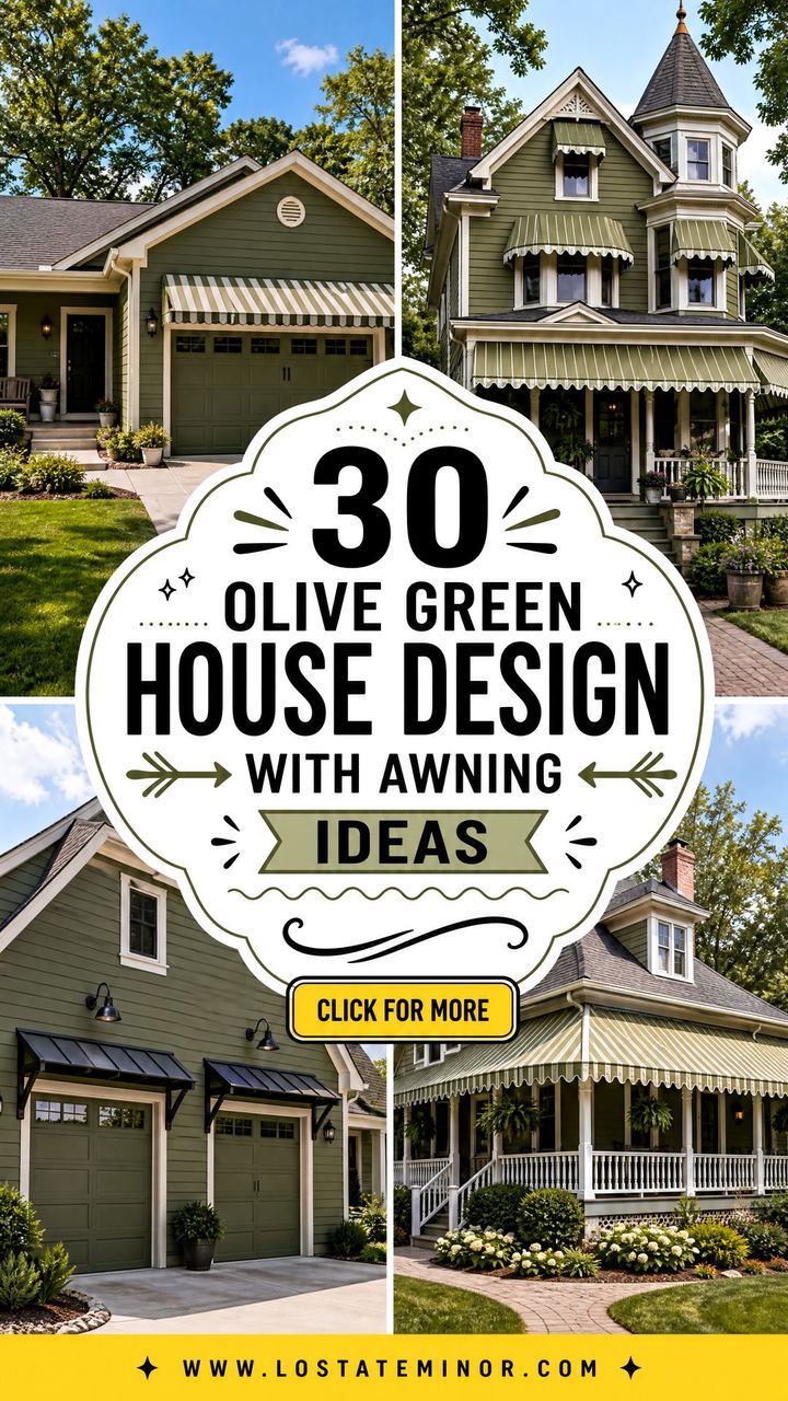 30 Olive Green House Design With Awning Ideas Stylish Shade - 30 Olive Green House Design With Awning Ideas: Stylish Shade