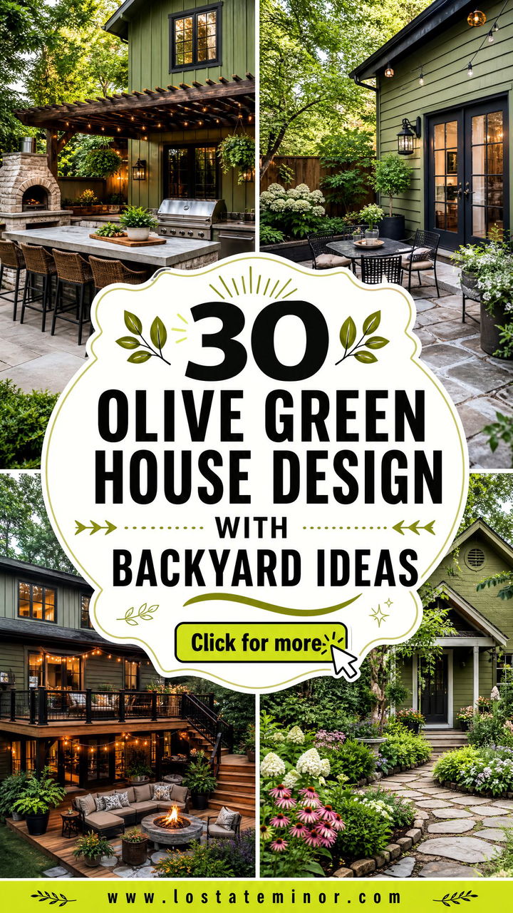 30 Olive Green House Design With Backyard Ideas Outdoor Oasis - 30 Olive Green House Design With Backyard Ideas: Outdoor Oasis