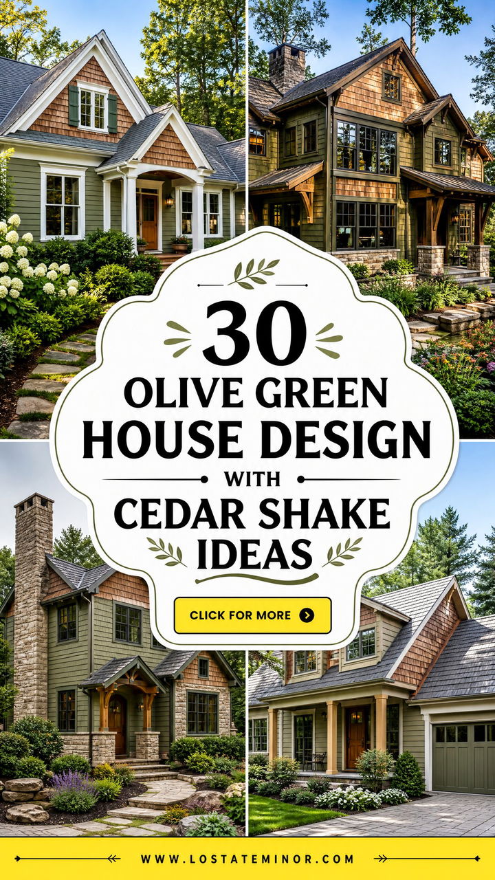 30 Olive Green House Design With Cedar Shake Ideas Youll Love - 30 Olive Green House Design With Cedar Shake Ideas You’ll Love