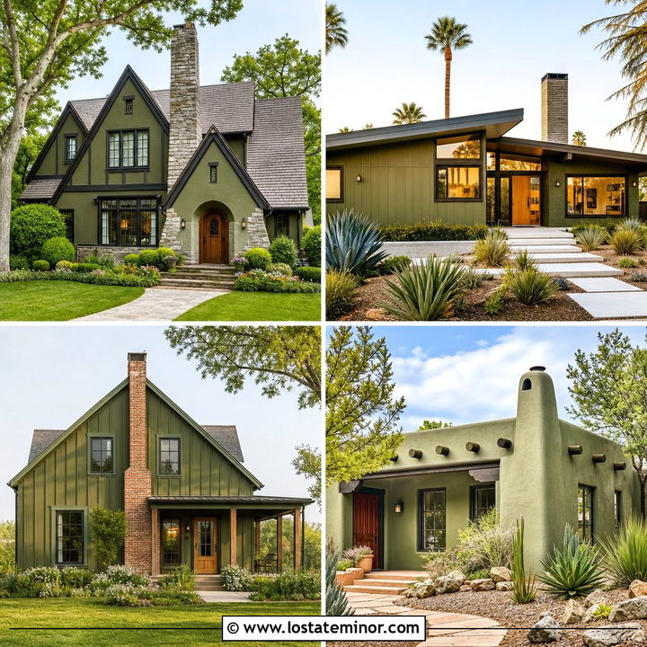 30 Olive Green House Design With Chimney Ideas Full of Charm