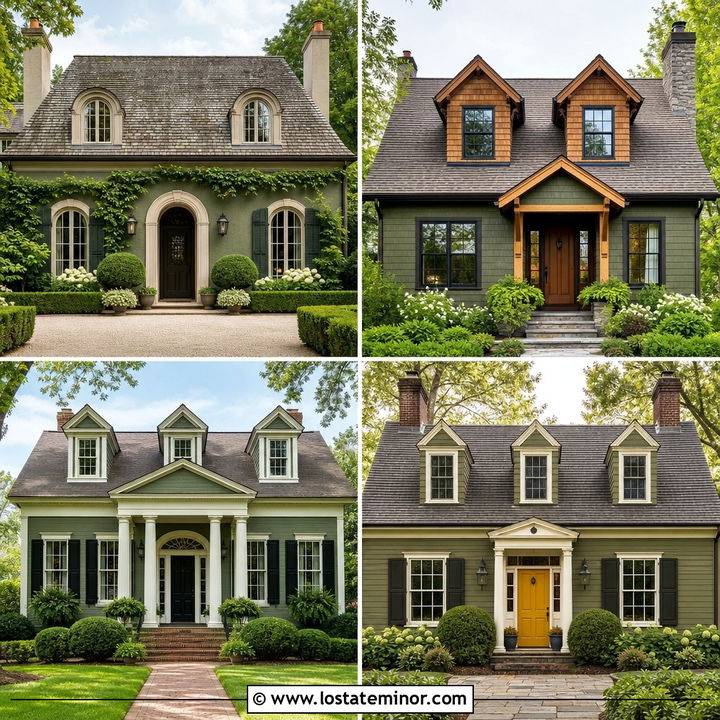 30 Olive Green House Design With Dormers Ideas That Add Charm