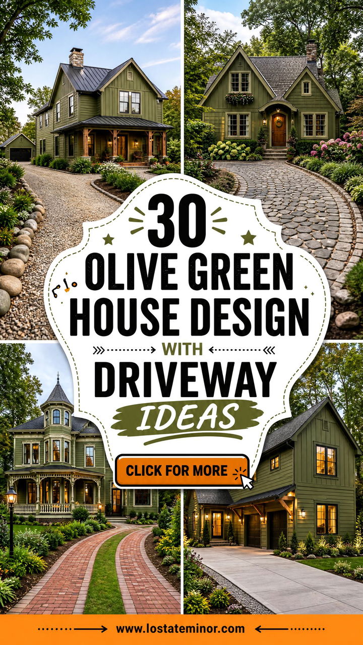 30 Olive Green House Design With Driveway Ideas That Feel Polished - 30 Olive Green House Design With Driveway Ideas That Feel Polished