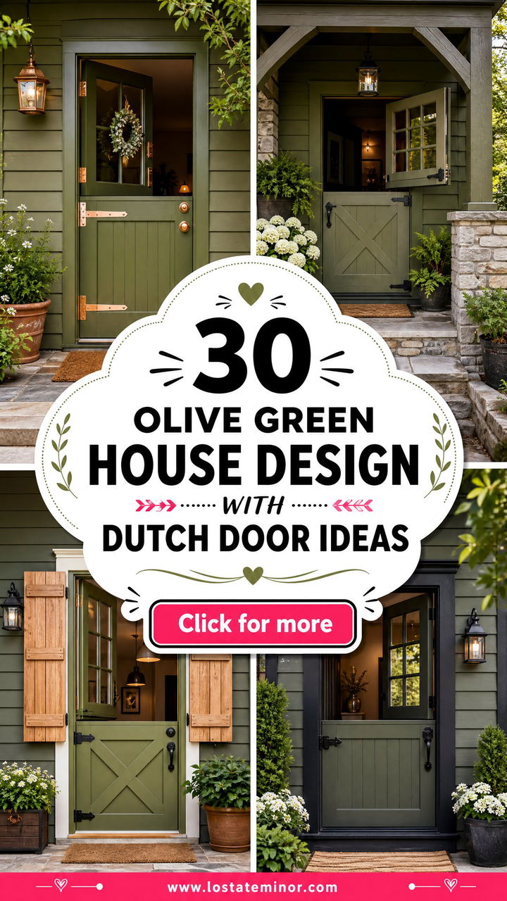 30 Olive Green House Design With Dutch Door Ideas With Charm - 30 Olive Green House Design With Dutch Door Ideas With Charm