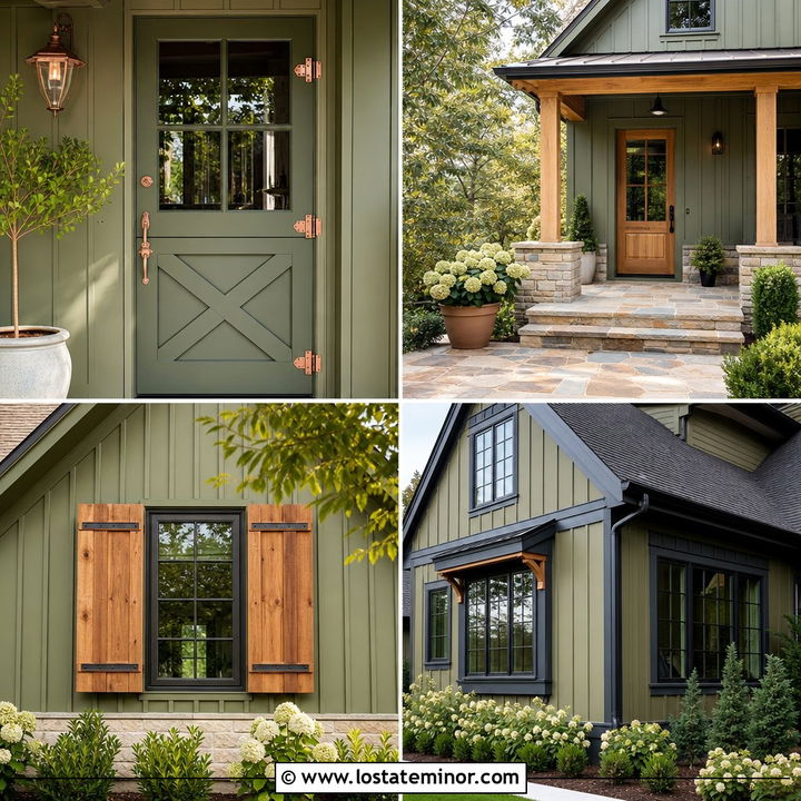 30 Olive Green House Design With Dutch Door Ideas With Charm