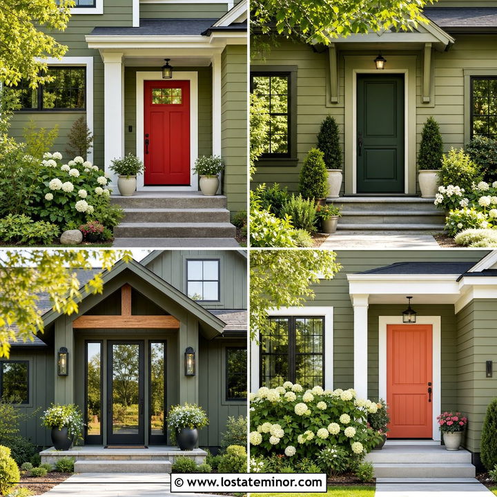 30 Olive Green House Design With Entry Door Ideas To Try