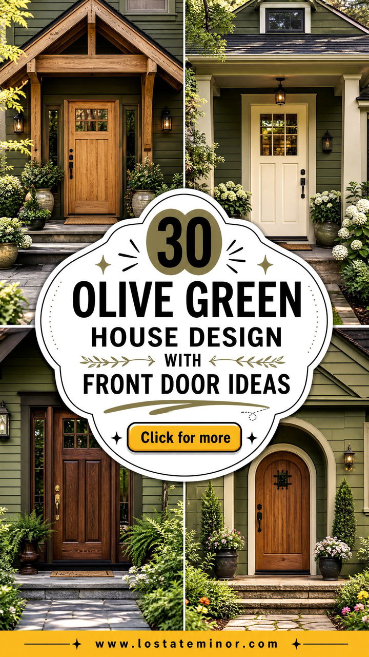 30 Olive Green House Design With Front Door Ideas for Curb Appeal - 30 Olive Green House Design With Front Door Ideas for Curb Appeal