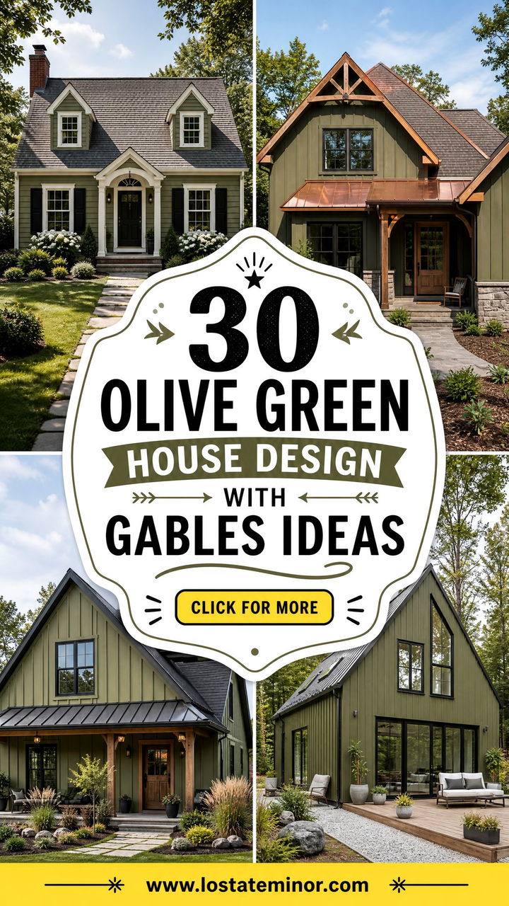 30 Olive Green House Design With Gables Ideas With Timeless Charm - 30 Olive Green House Design With Gables Ideas With Timeless Charm