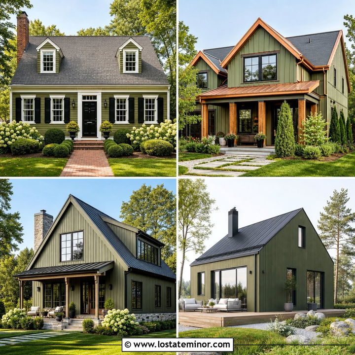 30 Olive Green House Design With Gables Ideas With Timeless Charm