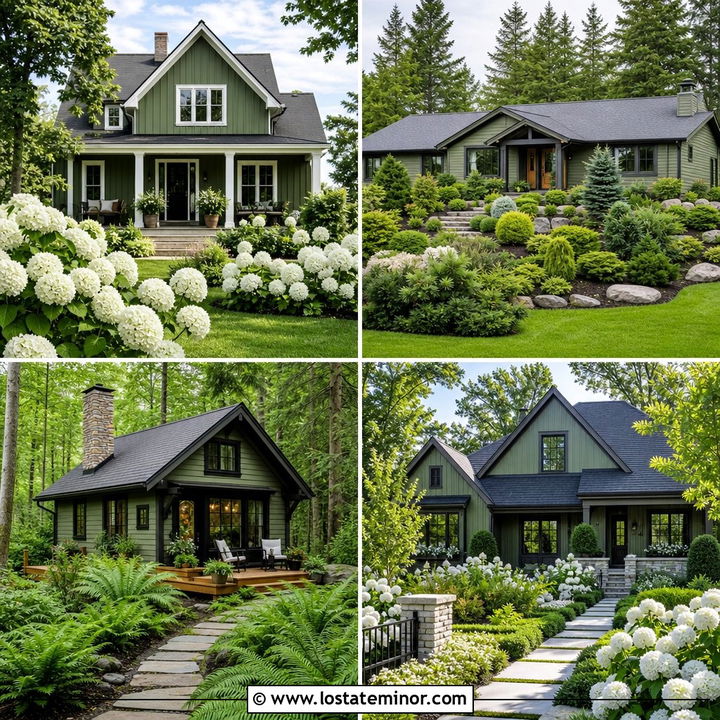 30 Olive Green House Design With Landscaping Ideas To Inspire You