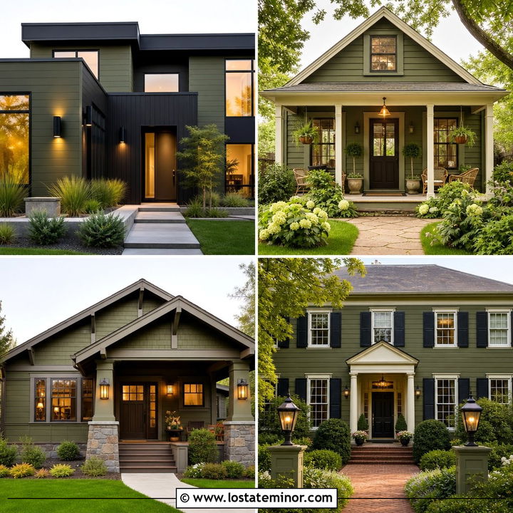 30 Olive Green House Design With Light Fixtures Ideas To Try