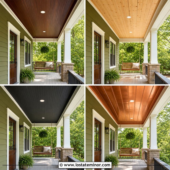 30 Olive Green House Design With Porch Ceiling Ideas: Porch Style