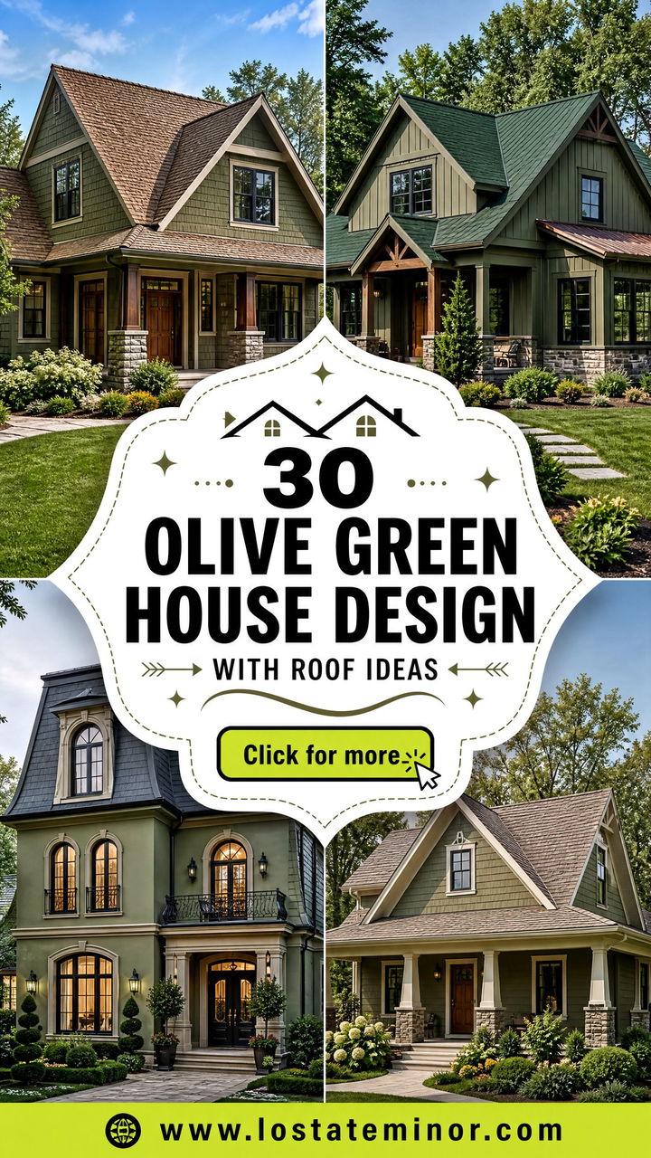 30 Olive Green House Design With Roof Ideas for Curb Appeal - 30 Olive Green House Design With Roof Ideas for Curb Appeal