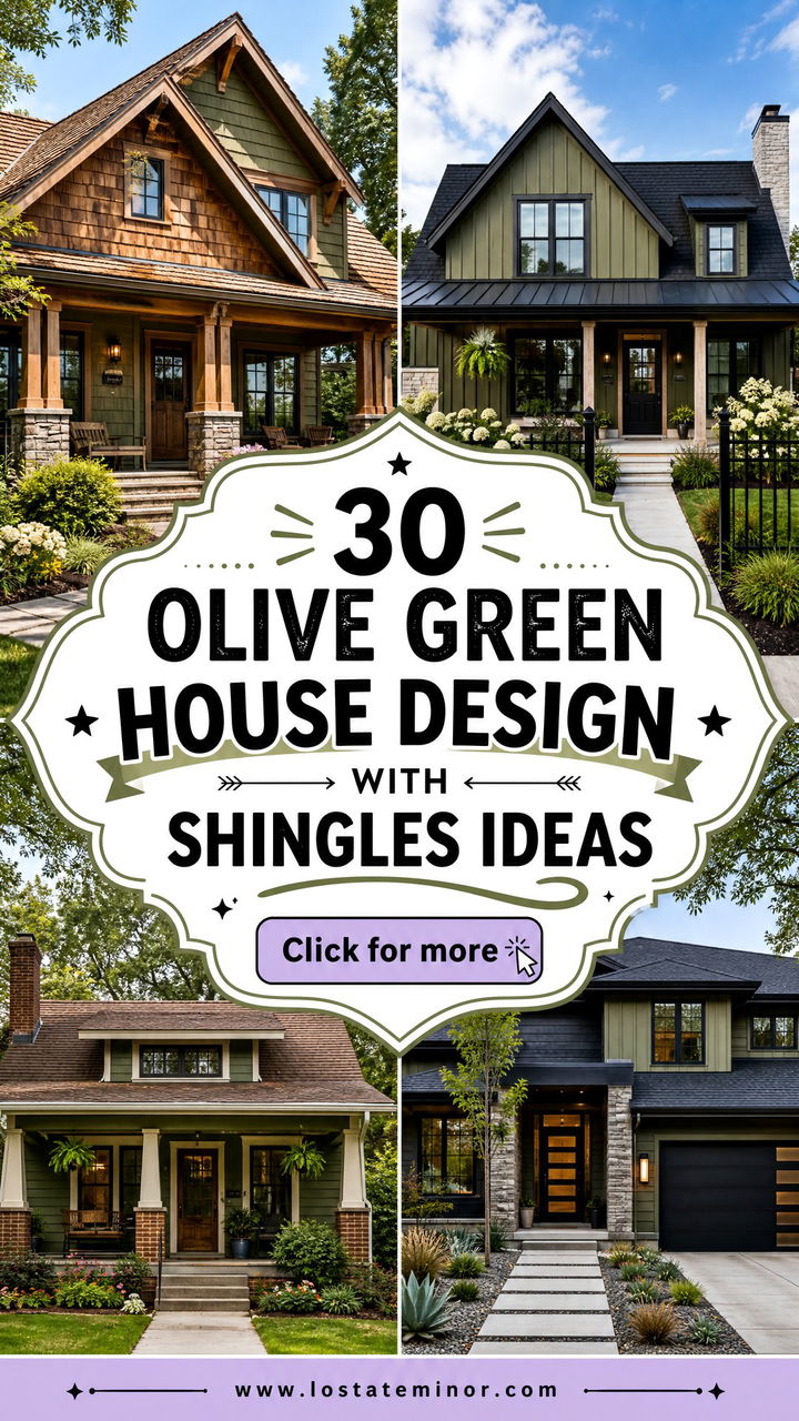 30 Olive Green House Design With Shingles Ideas for Fresh Style - 30 Olive Green House Design With Shingles Ideas for Fresh Style