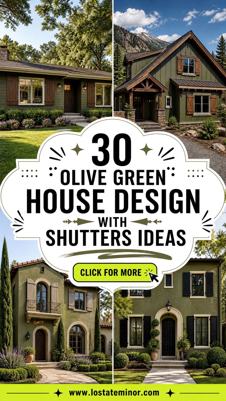 30 Olive Green House Design With Shutters Ideas for Curb Appeal - 30 Olive Green House Design With Shutters Ideas for Curb Appeal