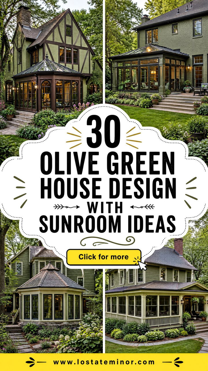 30 Olive Green House Design With Sunroom Ideas for Sunny Style - 30 Olive Green House Design With Sunroom Ideas for Sunny Style