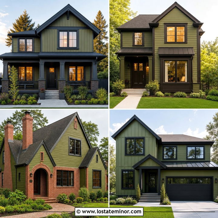 30 Olive Green House Design With Trim Ideas for Chic Contrast